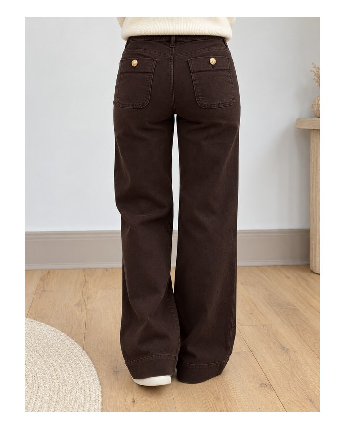 Jean large chocolat Albin (coupe longue)