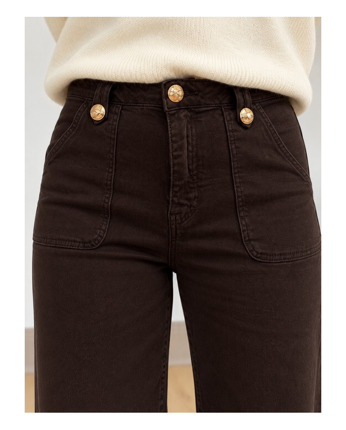 Jean large chocolat Albin (coupe longue)
