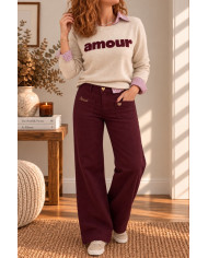 Pull noir manches dentelle Leny