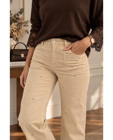 Pantalon velours beige Billy