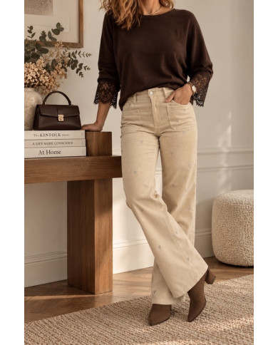 Pantalon velours beige Billy