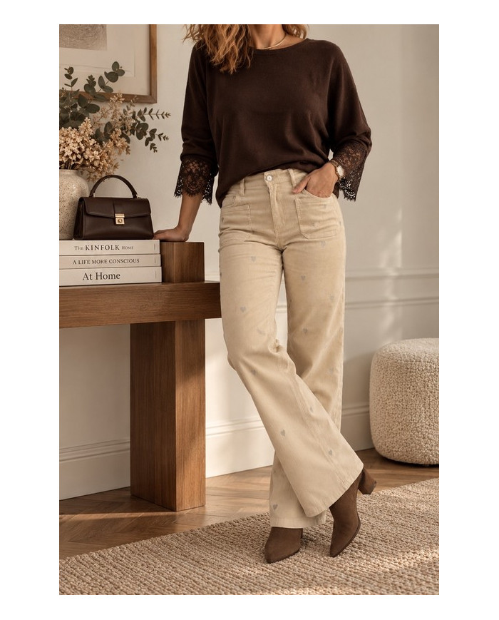 Pantalon velours beige Billy