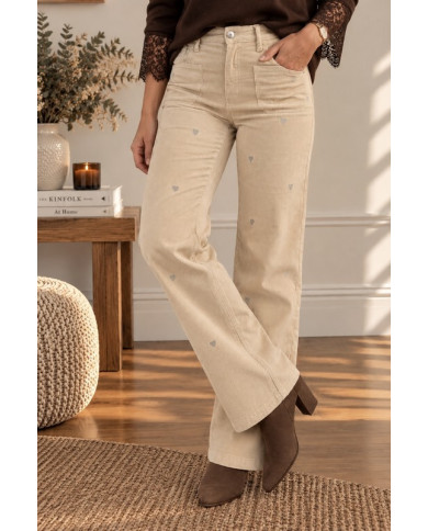 Pantalon velours beige Billy