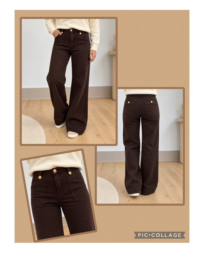 Jean large chocolat Albin (coupe longue)