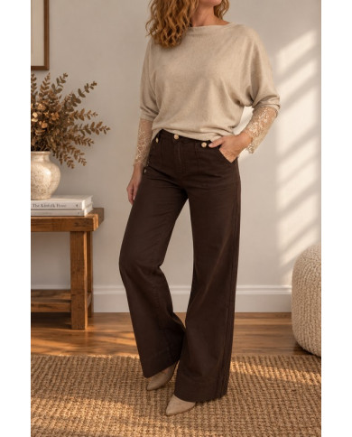 Jean large chocolat Albin (coupe longue)