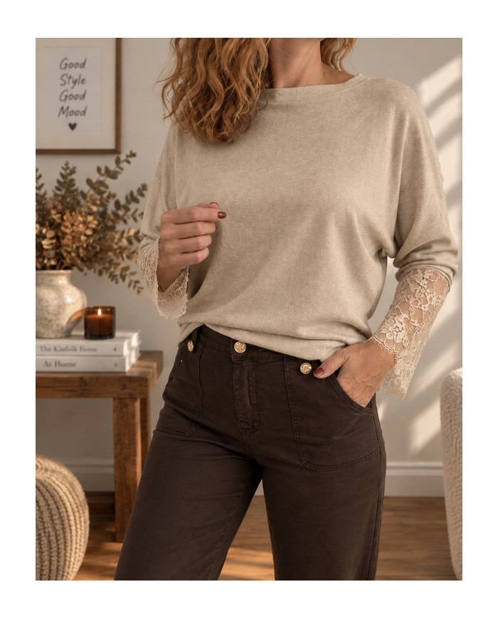 Jean large chocolat Albin (coupe longue)