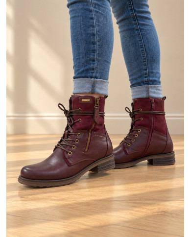 Bottines montantes bordeaux