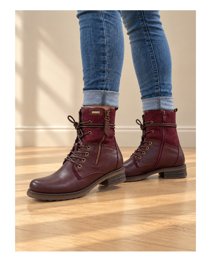 Bottines montantes bordeaux