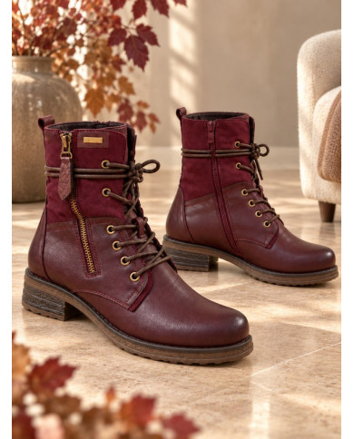 Bottines montantes bordeaux