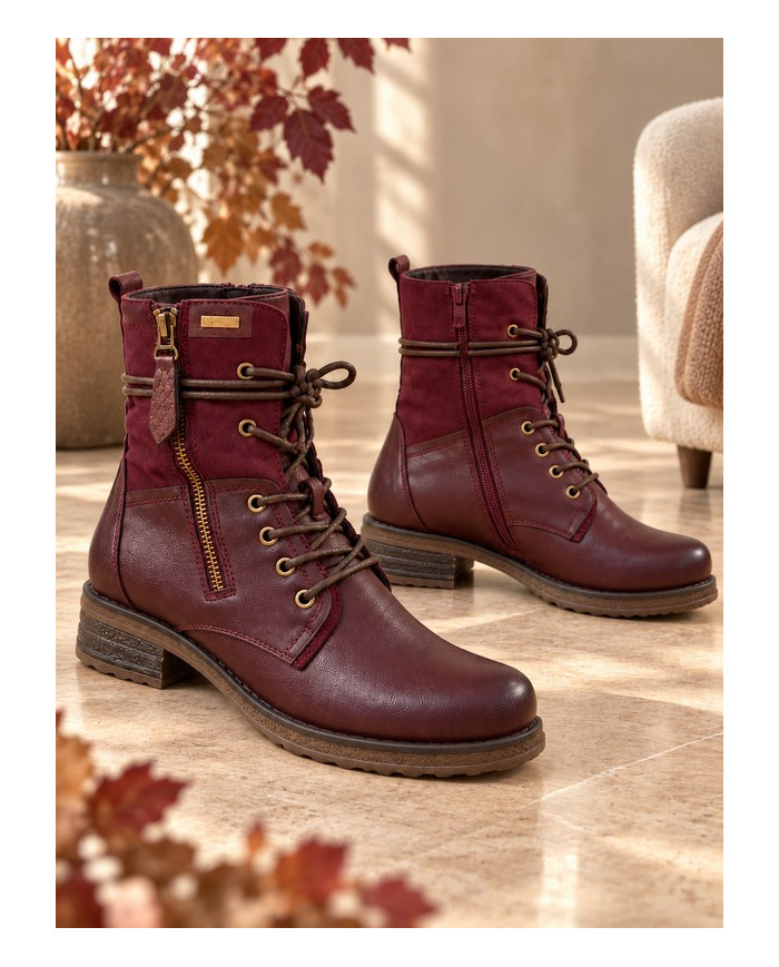 Bottines montantes bordeaux