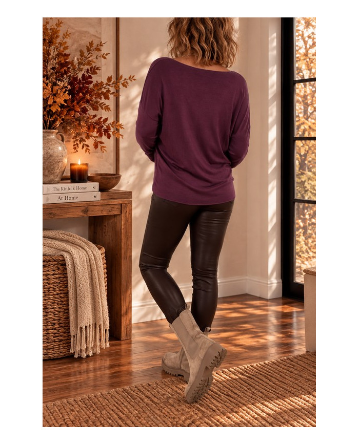 Pull tout doux "Iconic" prune