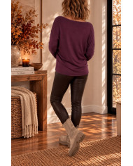 Pull tout doux "Iconic" prune