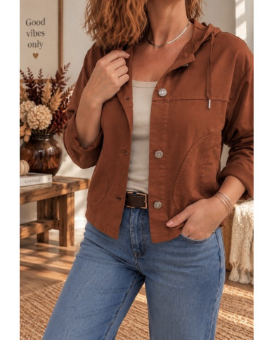 Veste rouille terracotta avec capuche