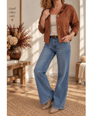 Veste rouille terracotta avec capuche