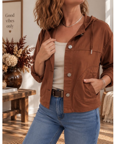 Veste rouille terracotta avec capuche