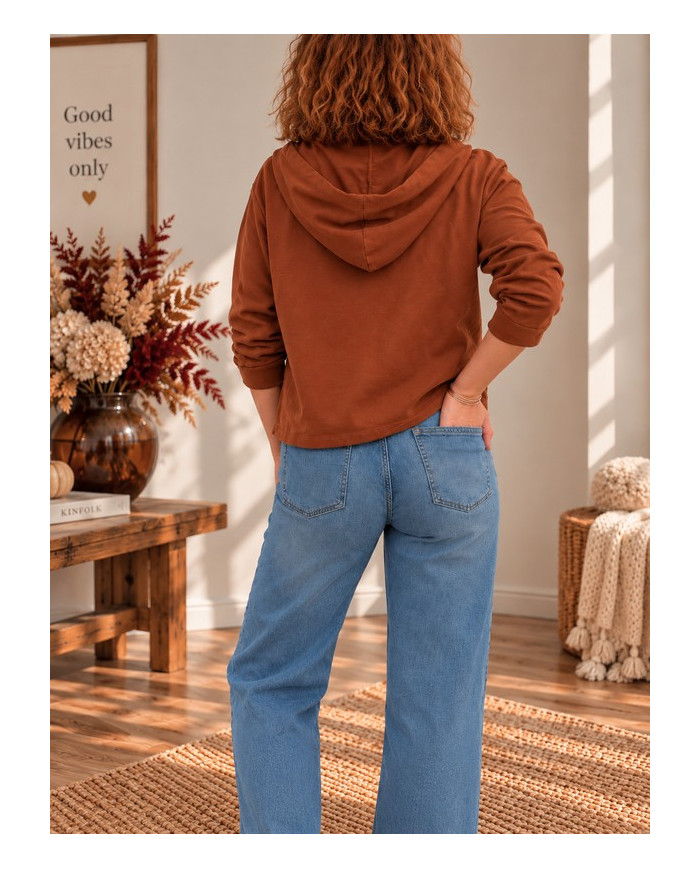 Veste rouille terracotta avec capuche
