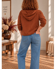 Veste rouille terracotta avec capuche