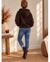 Veste polaire chocolat à capuche Astra