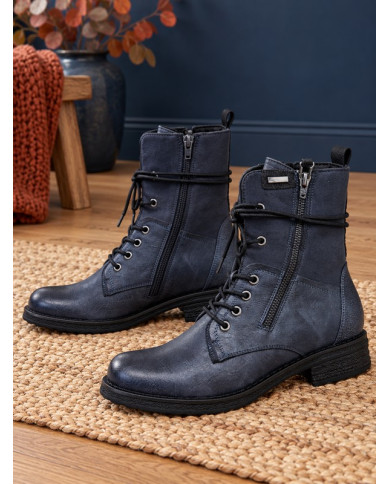 Bottines montantes bleu jean marine