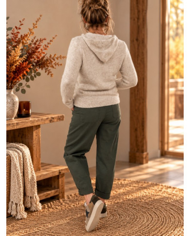 Pull à capuche extra doux beige