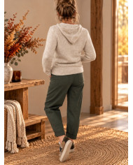 Pull à capuche extra doux beige