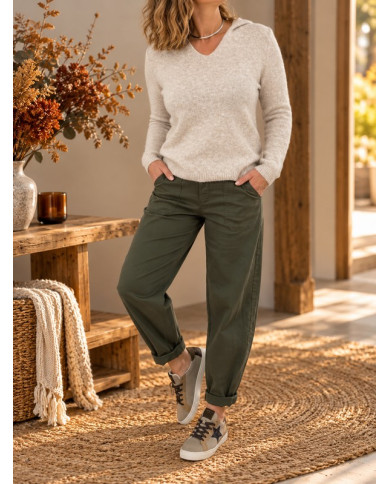 Pull à capuche extra doux beige