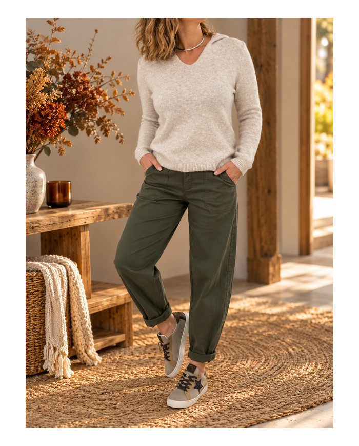 Pull à capuche extra doux beige