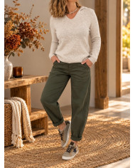 Pull à capuche extra doux beige