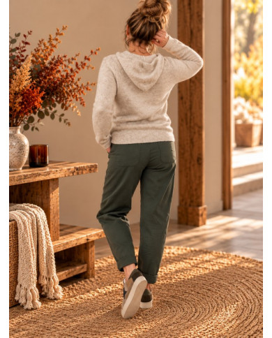 Pull à capuche extra doux beige