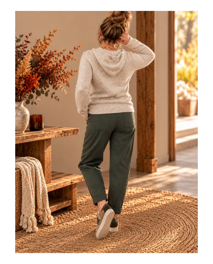 Pull à capuche extra doux beige