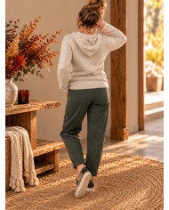 Pull à capuche extra doux beige