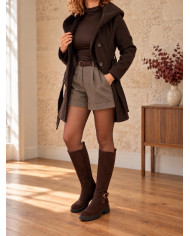 Short en flanelle taupe Mattéo