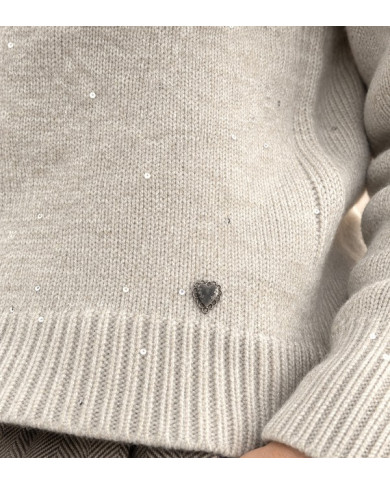 Pull beige & petits brillants