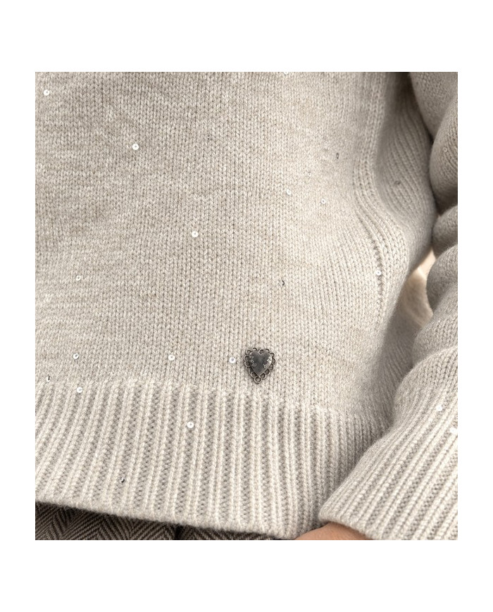 Pull beige & petits brillants