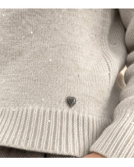 Pull beige & petits brillants