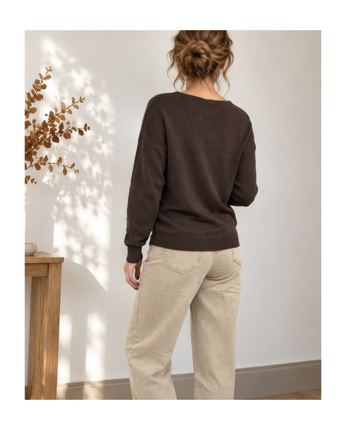 Pull chocolat étoile