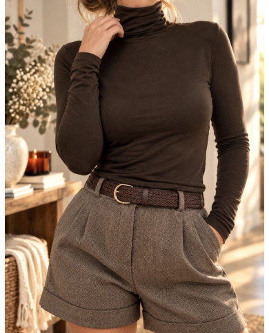 Sous pull fin chocolat