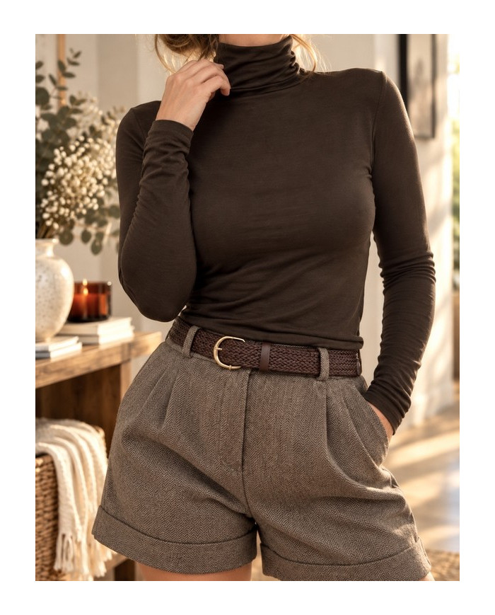 Sous pull fin chocolat