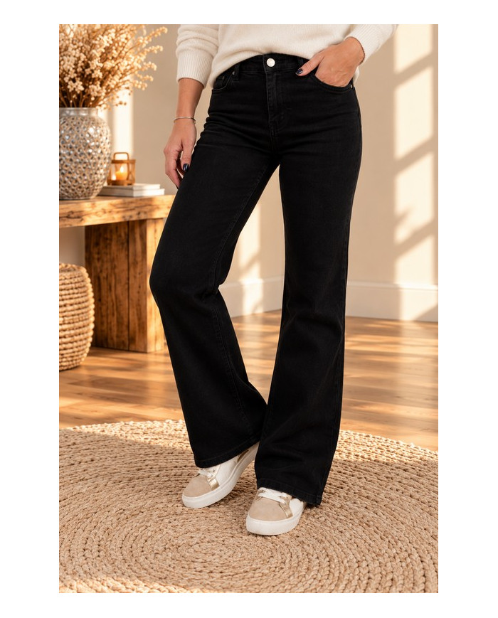 Jean wide leg noir Vivien