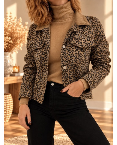 Veste imprimée léopard Kalio