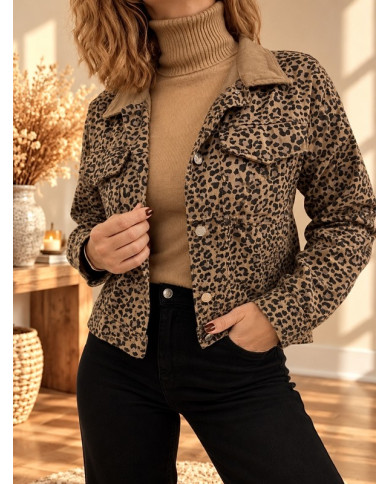 Veste imprimée léopard Kalio