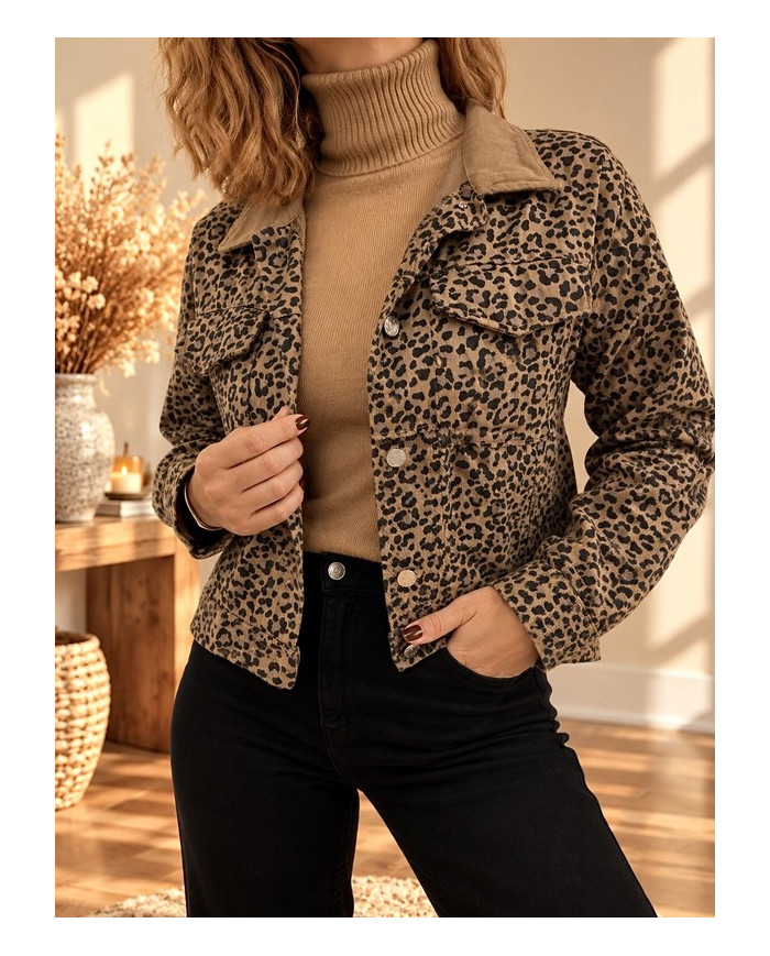 Veste imprimée léopard Kalio