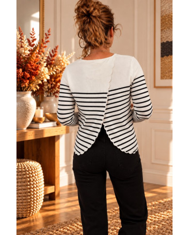Pull marinière noir