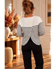 Pull marinière noir