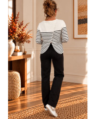 Pull marinière noir