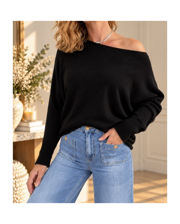 Pull chauve souris noir