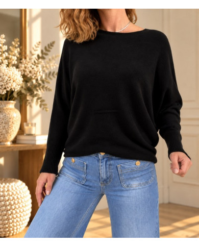 Pull chauve souris noir