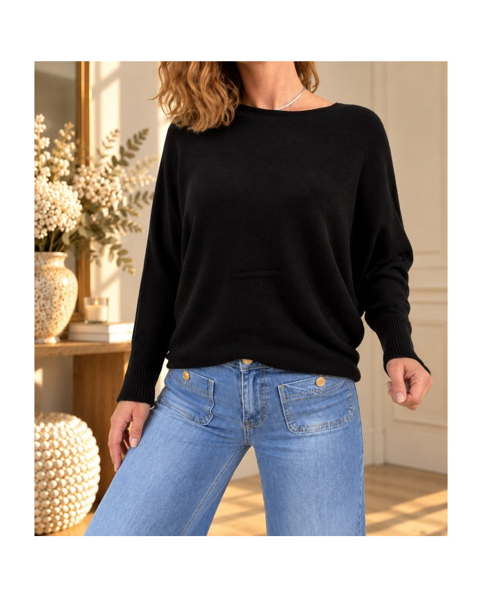 Pull chauve souris noir