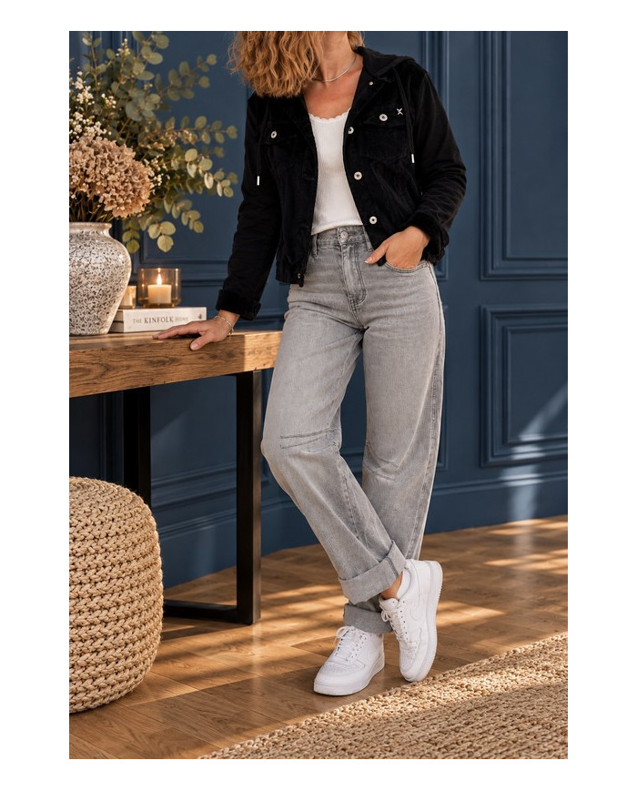 Veste noire en velours et coton Lisie
