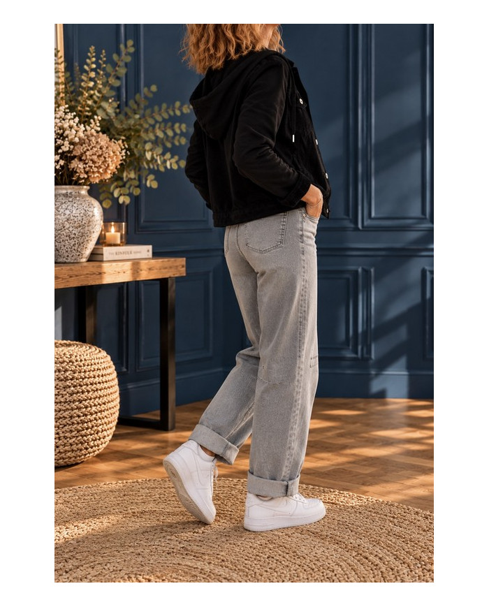 Veste noire en velours et coton Lisie